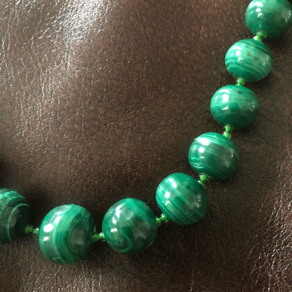 Beautiful malachite beaded necklace